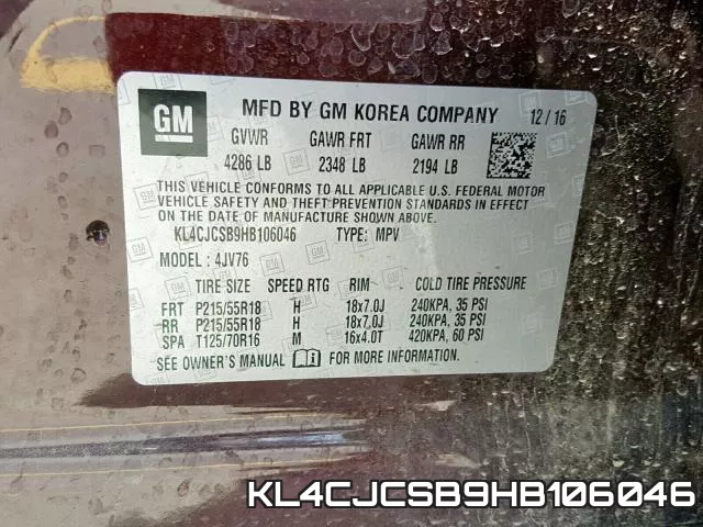 KL4CJCSB9HB106046 фото 2