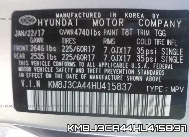 KM8J3CA44HU415837 фото 10