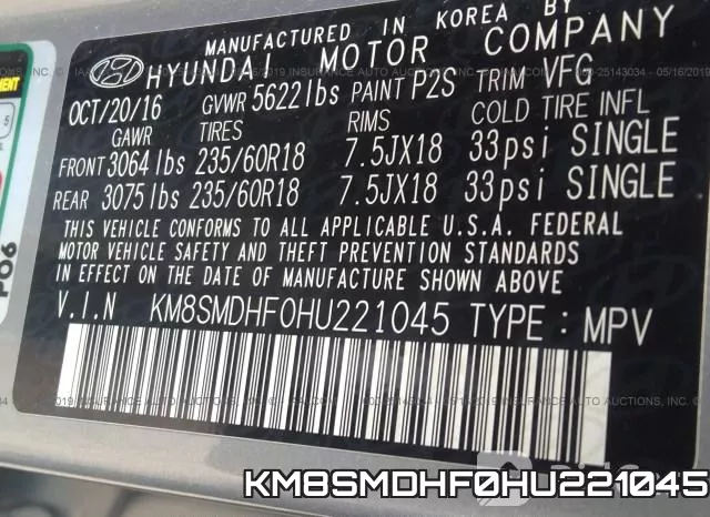 KM8SMDHF0HU221045 фото 9