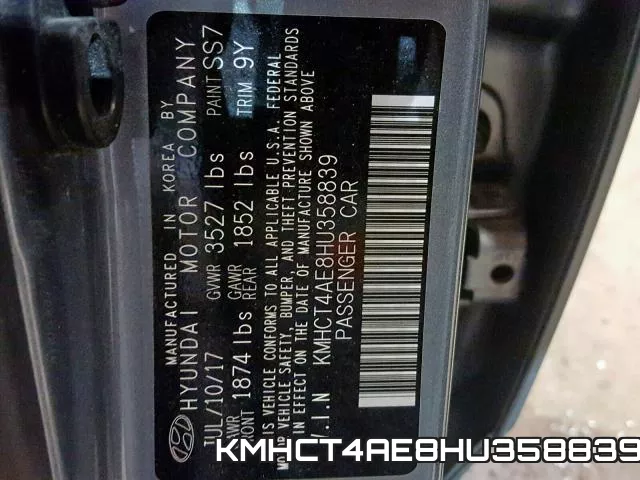 KMHCT4AE8HU358839 фото 2