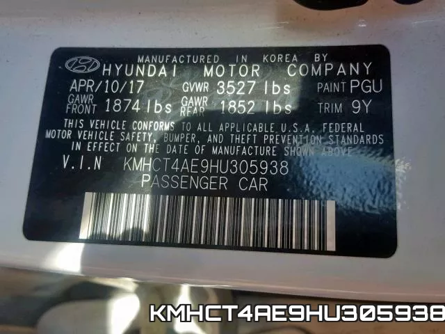KMHCT4AE9HU305938 фото 2