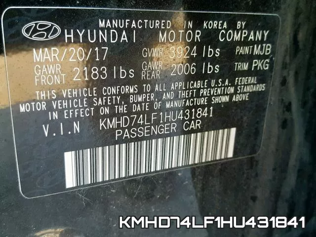 KMHD74LF1HU431841 фото 2