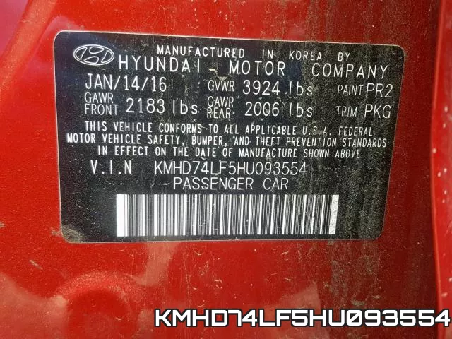KMHD74LF5HU093554 фото 2