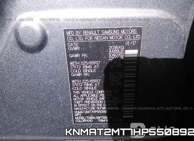 KNMAT2MT7HP550892 фото 10
