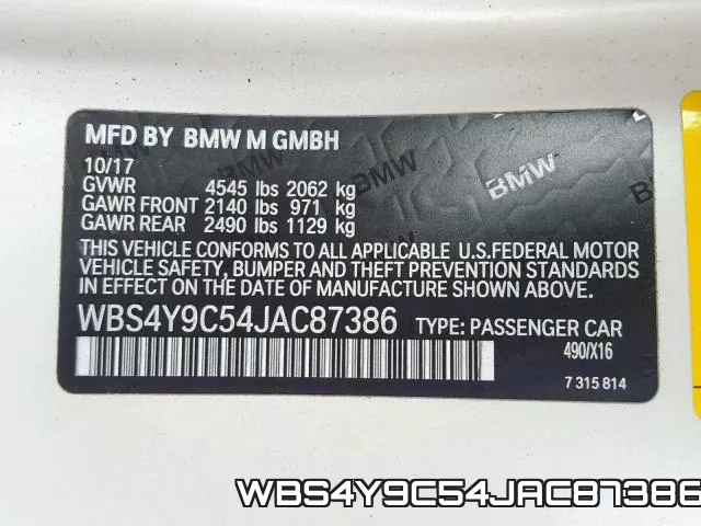 WBS4Y9C54JAC87386 фото 2