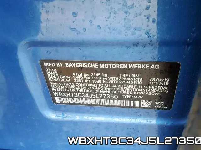 WBXHT3C34J5L27350 фото 2