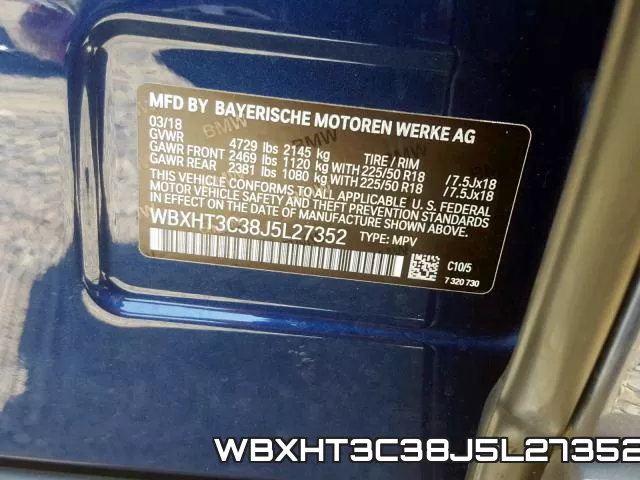 WBXHT3C38J5L27352 фото 2