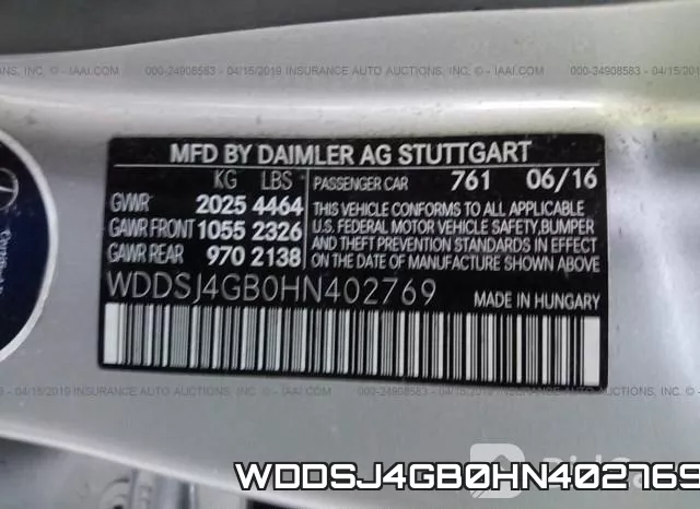 WDDSJ4GB0HN402769 фото 9