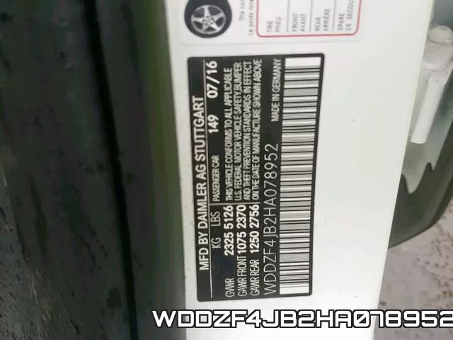 WDDZF4JB2HA078952 фото 2