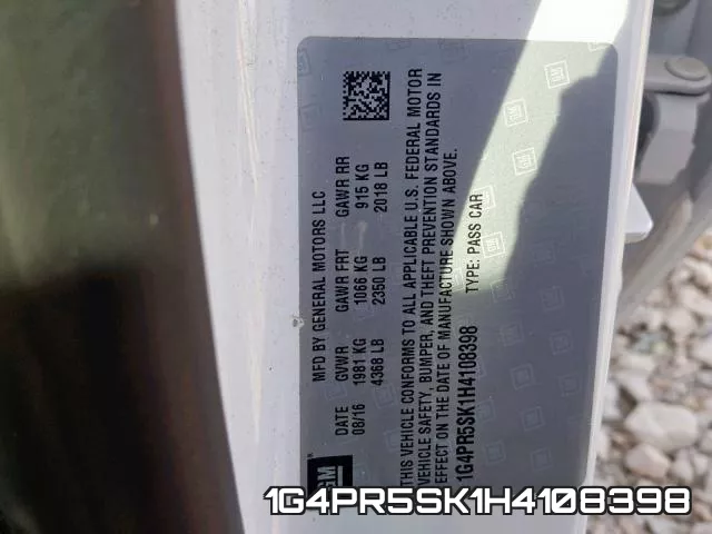 1G4PR5SK1H4108398 фото 2