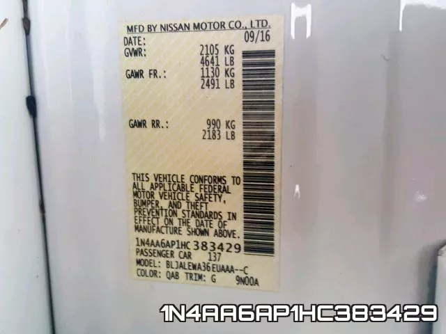 1N4AA6AP1HC383429 фото 2