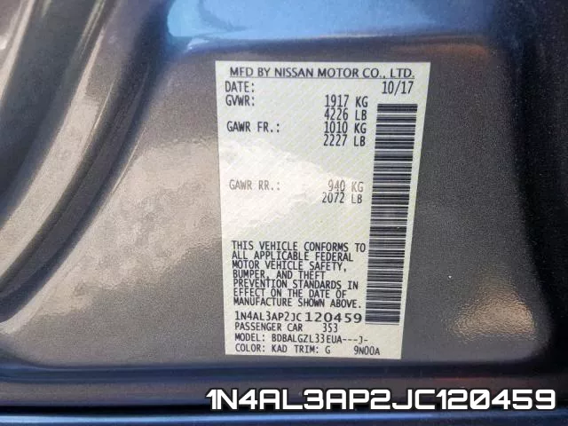 1N4AL3AP2JC120459 фото 2
