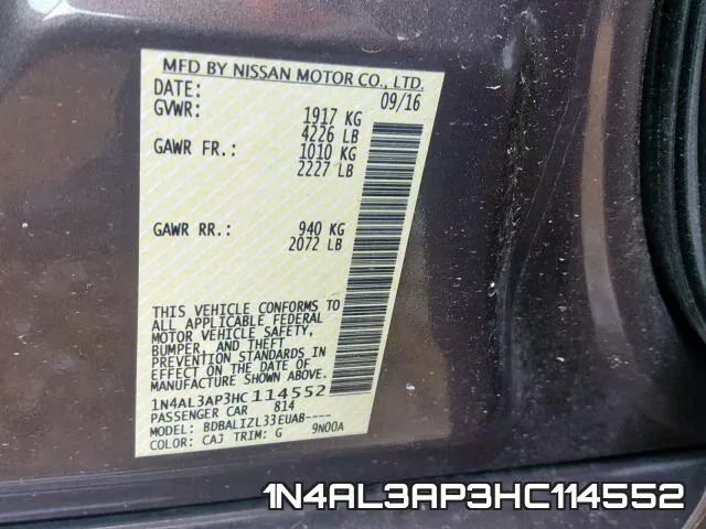 1N4AL3AP3HC114552 фото 2