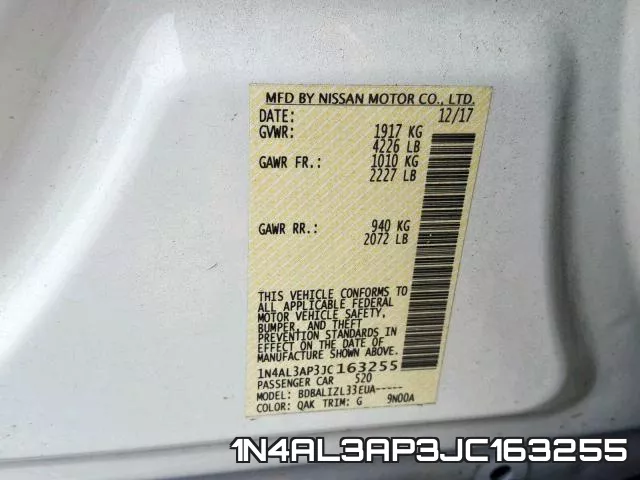 1N4AL3AP3JC163255 фото 2