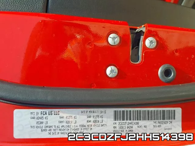 2C3CDZFJ2HH514398 фото 2