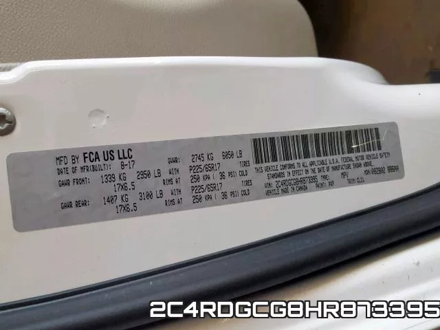2C4RDGCG8HR873395 фото 2