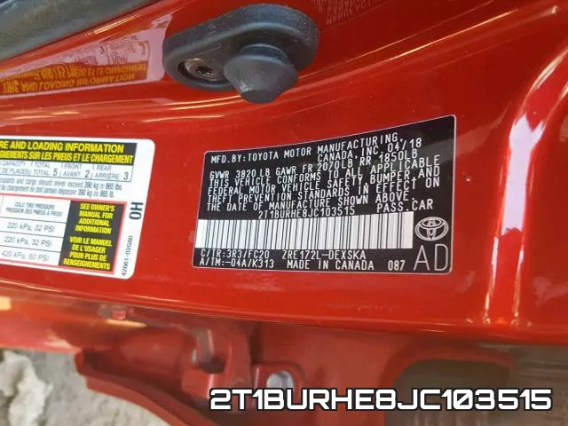 2T1BURHE8JC103515 фото 2