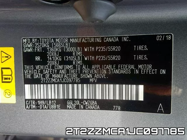 2T2ZZMCA1JC097785 фото 2