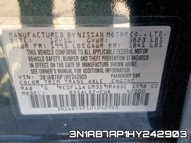 3N1AB7AP1HY242903 фото 2