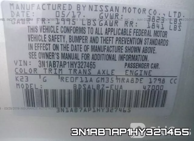3N1AB7AP1HY327465 фото 10
