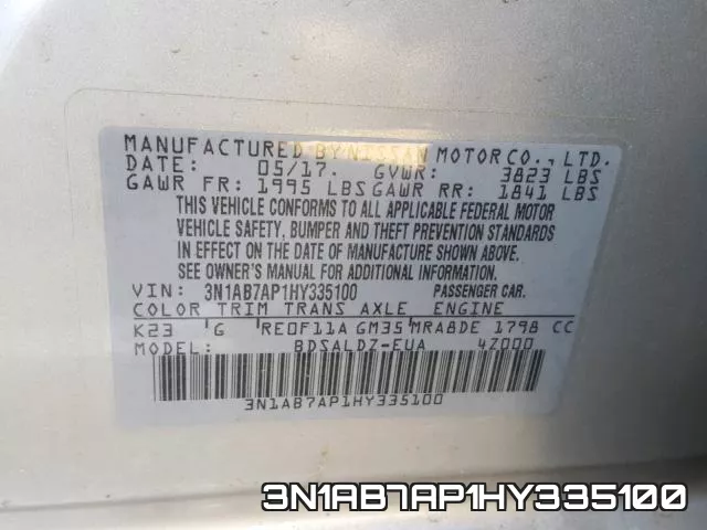 3N1AB7AP1HY335100 фото 2