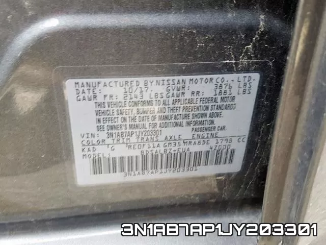 3N1AB7AP1JY203301 фото 2