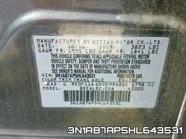 3N1AB7AP5HL643531 фото 2