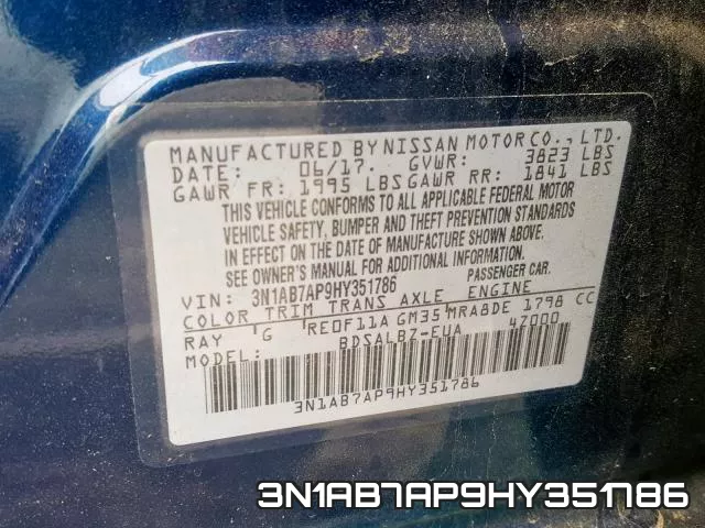 3N1AB7AP9HY351786 фото 2