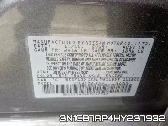 3N1CB7AP4HY237932 фото 2