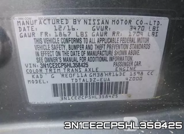3N1CE2CP5HL358425 фото 10