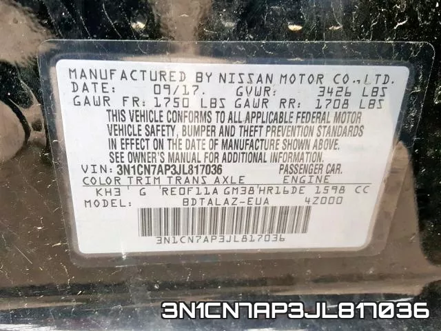 3N1CN7AP3JL817036 фото 2