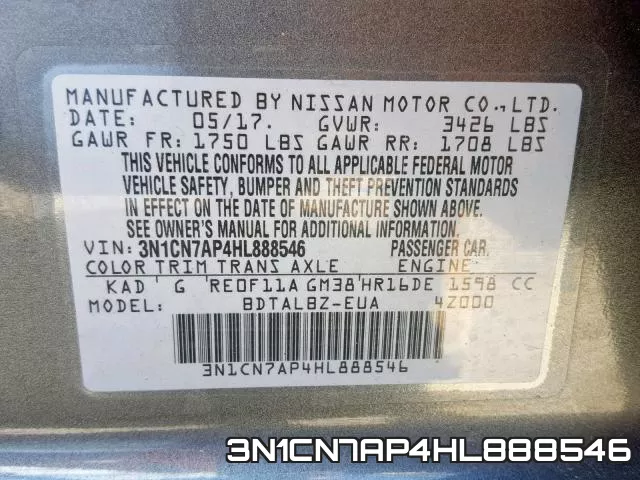 3N1CN7AP4HL888546 фото 2