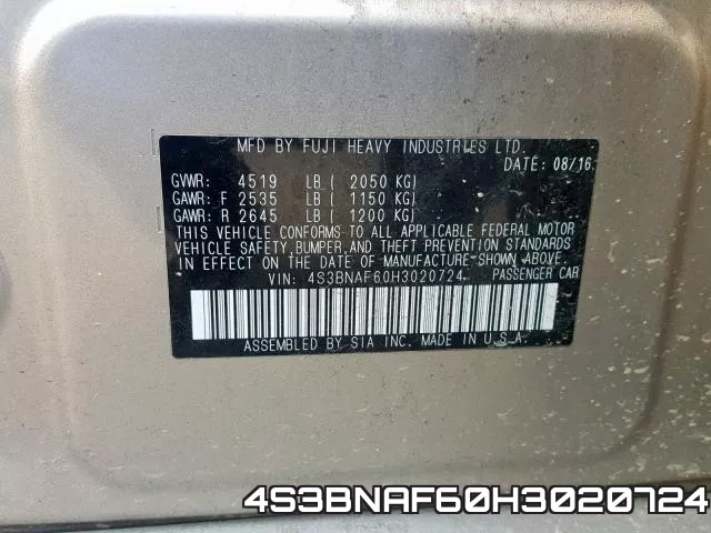 4S3BNAF60H3020724 фото 2