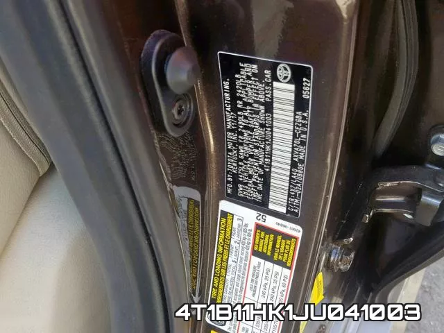 4T1B11HK1JU041003 фото 2