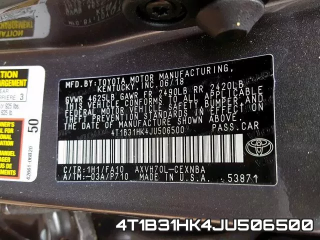4T1B31HK4JU506500 фото 2