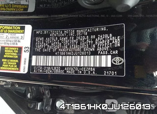 4T1B61HK0JU126013 фото 10