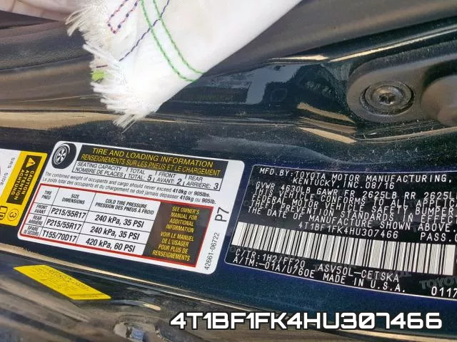 4T1BF1FK4HU307466 фото 2