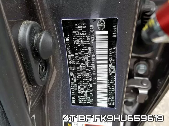 4T1BF1FK9HU659619 фото 2