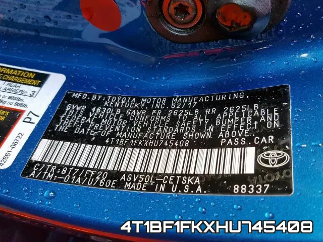 4T1BF1FKXHU745408 фото 2