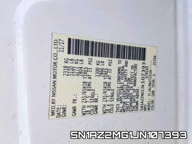 5N1AZ2MG1JN107393 фото 2