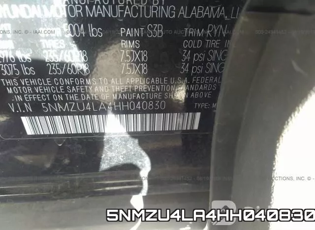 5NMZU4LA4HH040830 фото 10