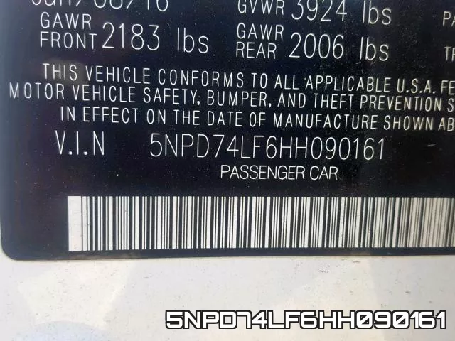 5NPD74LF6HH090161 фото 2