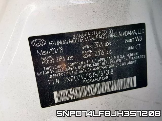 5NPD74LF8JH357208 фото 2