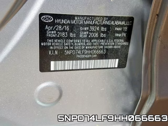 5NPD74LF9HH066663 фото 2