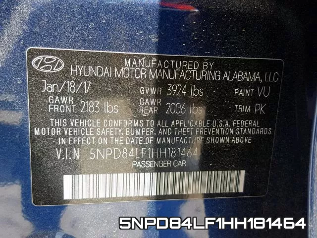 5NPD84LF1HH181464 фото 2