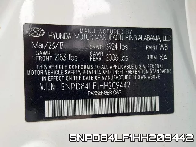 5NPD84LF1HH209442 фото 2