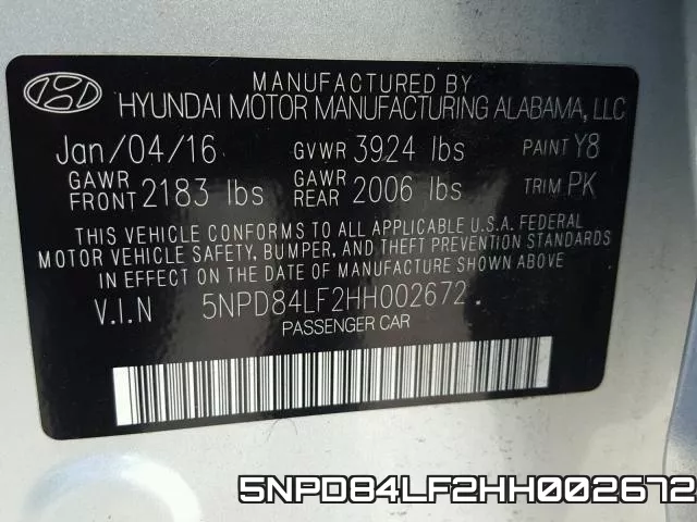 5NPD84LF2HH002672 фото 2