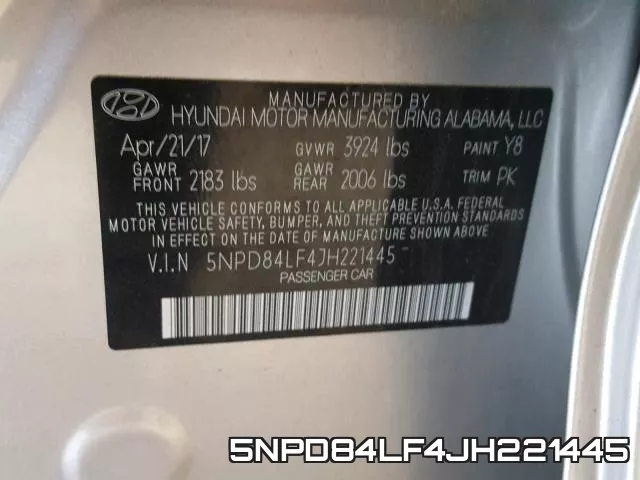 5NPD84LF4JH221445 фото 2