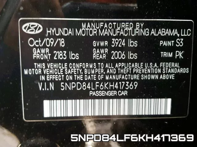 5NPD84LF6KH417369 фото 2