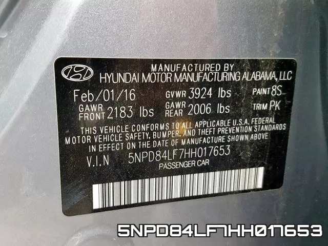 5NPD84LF7HH017653 фото 2